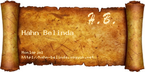 Hahn Belinda névjegykártya